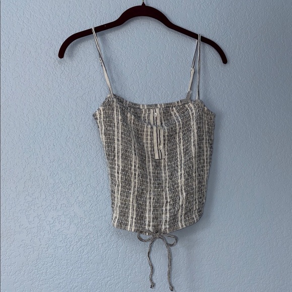 Guess Tops - Guess Monochrome Striped Spaghetti Strap front tie top Size S